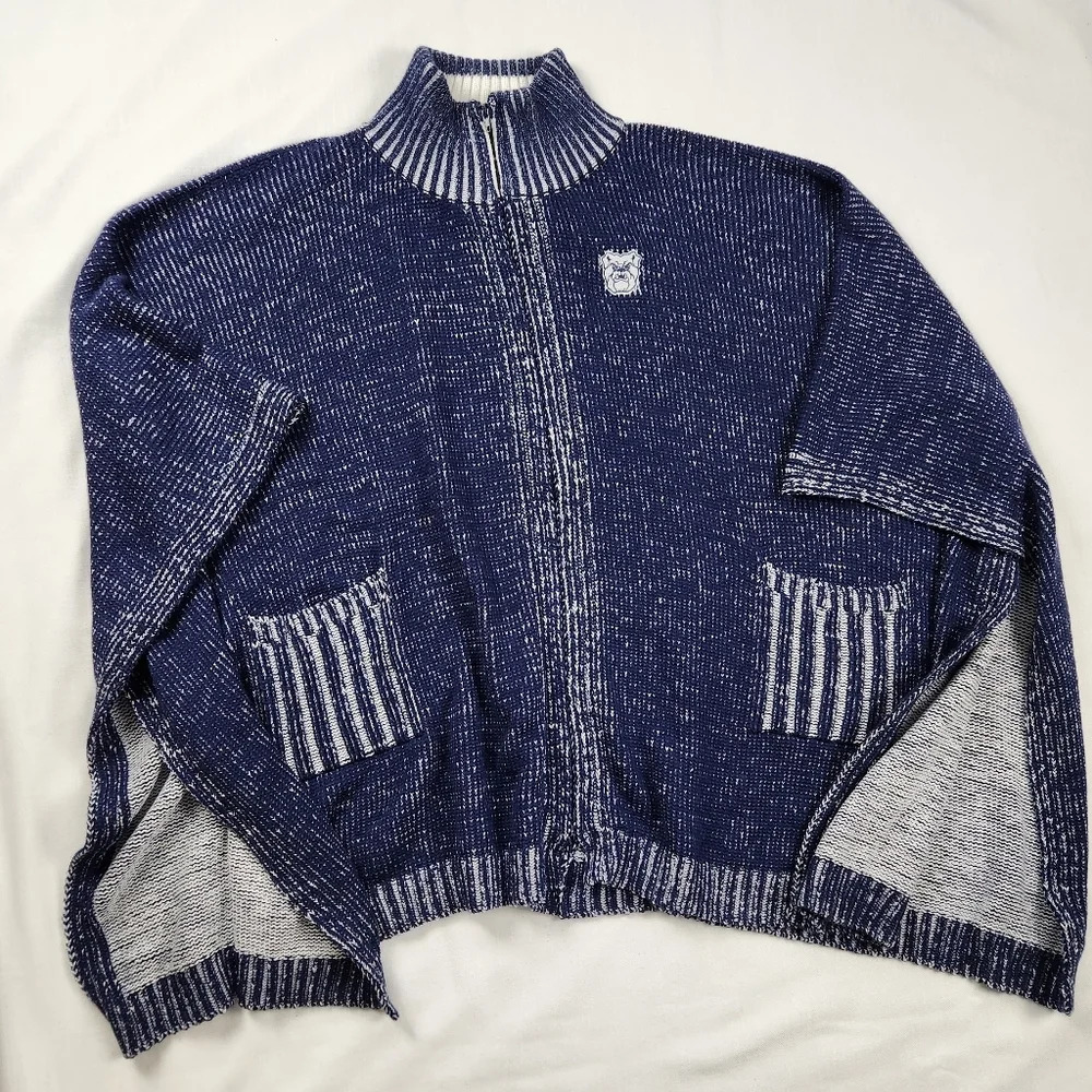 Butler Bulldogs × Emerson Street Zip Up Knit Poncho. Size Small NWT